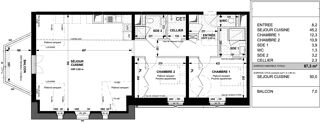  Appartement à vendre 3 pièces 87 m²