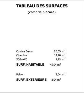  Appartement à vendre 2 pièces 45 m²