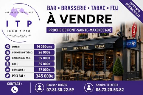 BEAU BAR TABAC BRASSERIE FDJ DANS LA PERIPHERIE DE PONT-SAINTE-M 345000 60200 Compiègne