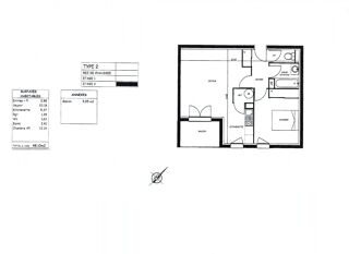  Appartement  vendre 2 pices 48 m