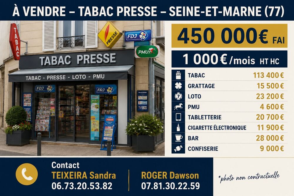   MAGNIFIQUE TABAC PRESSE DANS UNE BELLE VILLE DE SEINE ET MARNE ( 