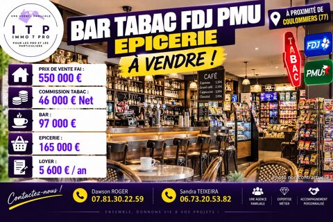 SUPERBE BAR TABAC FDJ PMU EPICERIE PROCHE DE COULOMMIERS (77) 550000 77120 Coulommiers