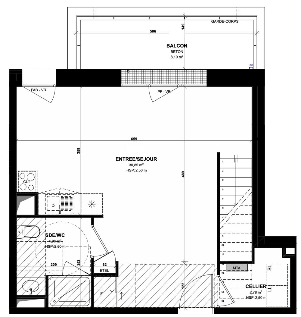 Beau T4 duplex dernier étage