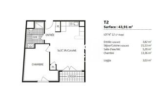  Appartement � vendre 2 pi�ces 43 m�