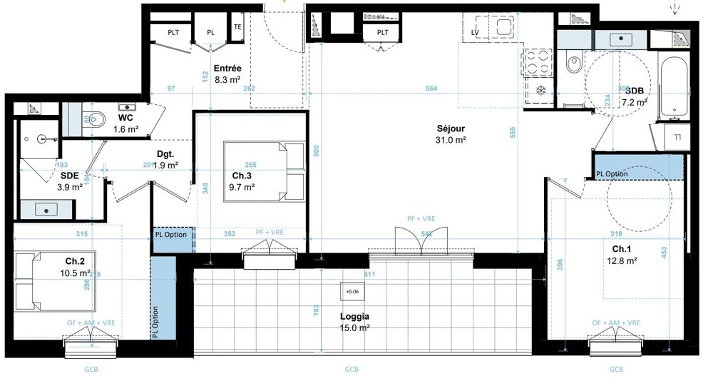 Vente Appartement T4 neuf coeur de ville / loggia 15m2 Plérin
