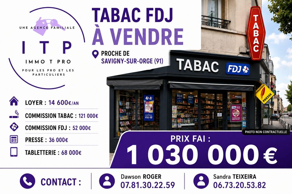   BEAU TABAC PRESSE FDJ DANS UNE GRANDE VILLE DE L'ESSONNE (91) 