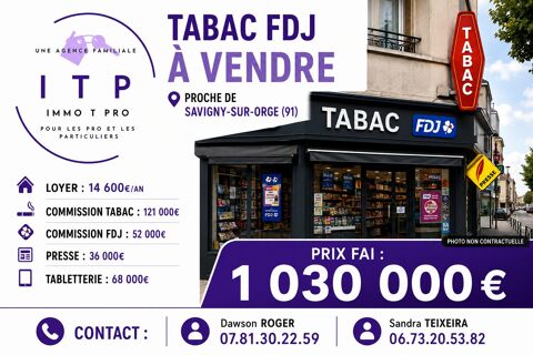 BEAU TABAC PRESSE FDJ DANS UNE GRANDE VILLE DE L'ESSONNE (91) 1030000 91600 Savigny-sur-orge