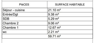  Appartement � vendre 3 pi�ces 60 m�