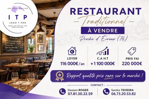 BEAU RESTAURANT DANS UNE GRANDE VILLE DE L'EURE (27) 220000 27000 Évreux