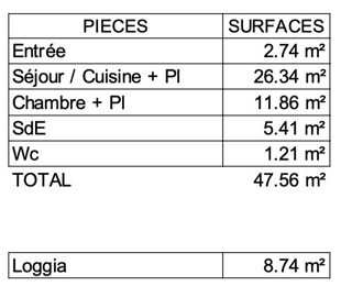  Appartement � vendre 2 pi�ces 48 m�