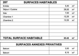  Appartement � vendre 3 pi�ces 65 m�