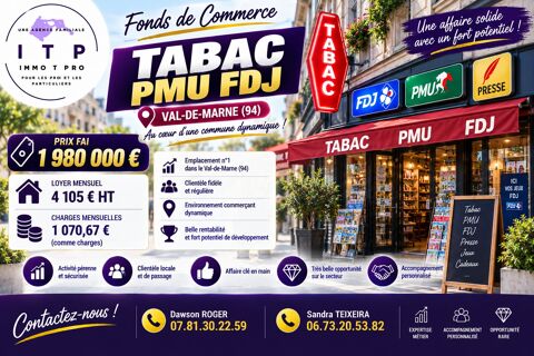 MAGNIFIQUE TABAC FDJ PMU EN PLEIN CENTRE COMMERCIAL (94) 1980000 94700 Maisons-alfort