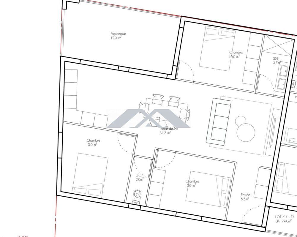 Appartement T4 Sainte Suzanne