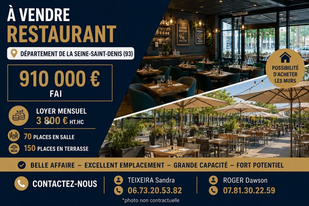   MAGNIFIQUE BRASSERIE DANS UNE SECTEUR RECHERCHÉE DE SEINE SAINT 