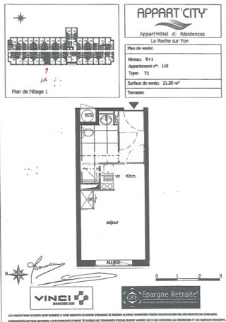  Appartement � vendre 1 pi�ce 20 m�
