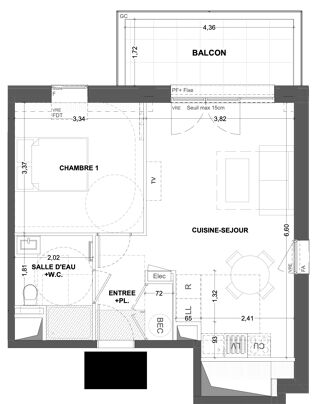  Appartement � vendre 2 pi�ces 42 m�