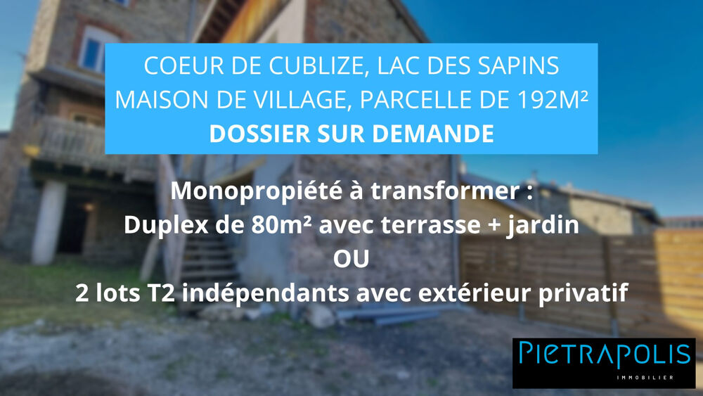 Vente Appartement Monopropriété de 80m2 sur 2 niveaux Cublize