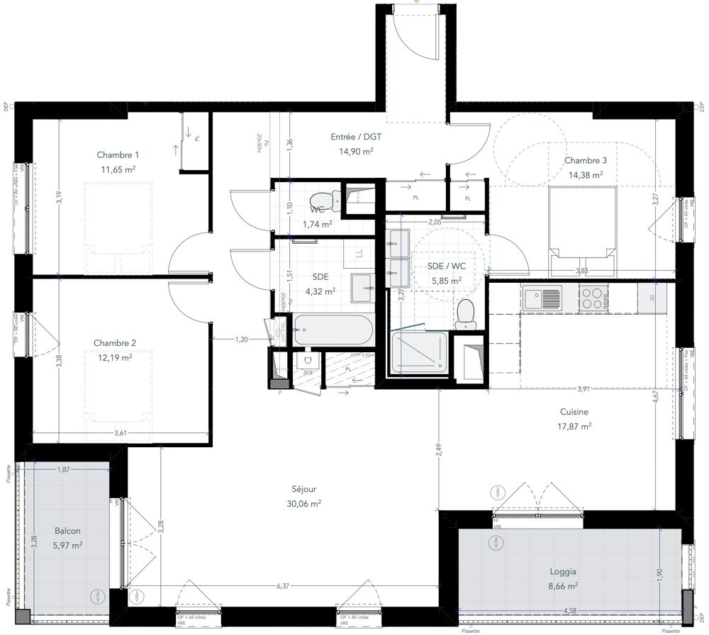 Vente Appartement Superbe T4bis coeur de ville triple expo Plouharnel