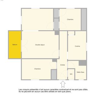  Appartement  vendre 4 pices 62 m