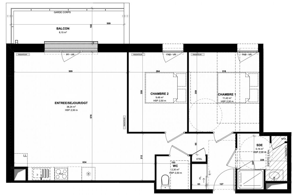 Vente Appartement Spacieux T3 côté cour Pordic