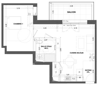  Appartement � vendre 2 pi�ces 47 m�