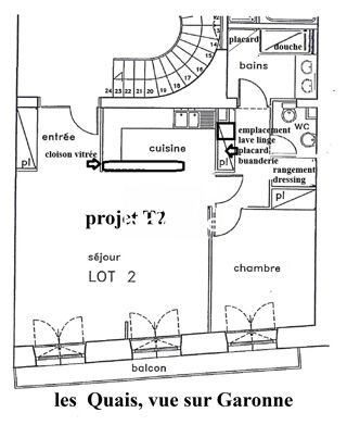  Appartement  vendre 2 pices 57 m