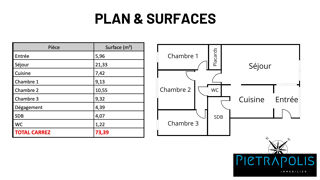  Appartement � vendre 4 pi�ces 74 m�