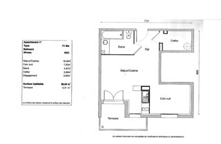  Appartement � vendre 1 pi�ce 37 m�