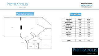  Appartement � vendre 3 pi�ces 104 m�