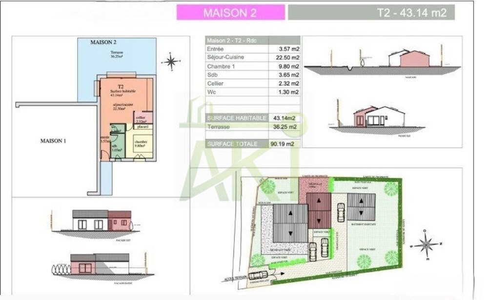 Maison T3 avec jardin à quelques minutes des plages