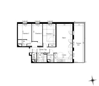  Appartement  vendre 4 pices 85 m