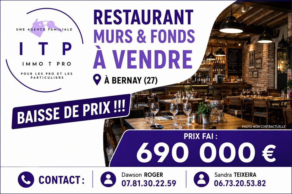   MAGNIFIQUE RESTAURANT DANS LA PÉRIPHÉRIE DE BRIONNE (27) Bernay