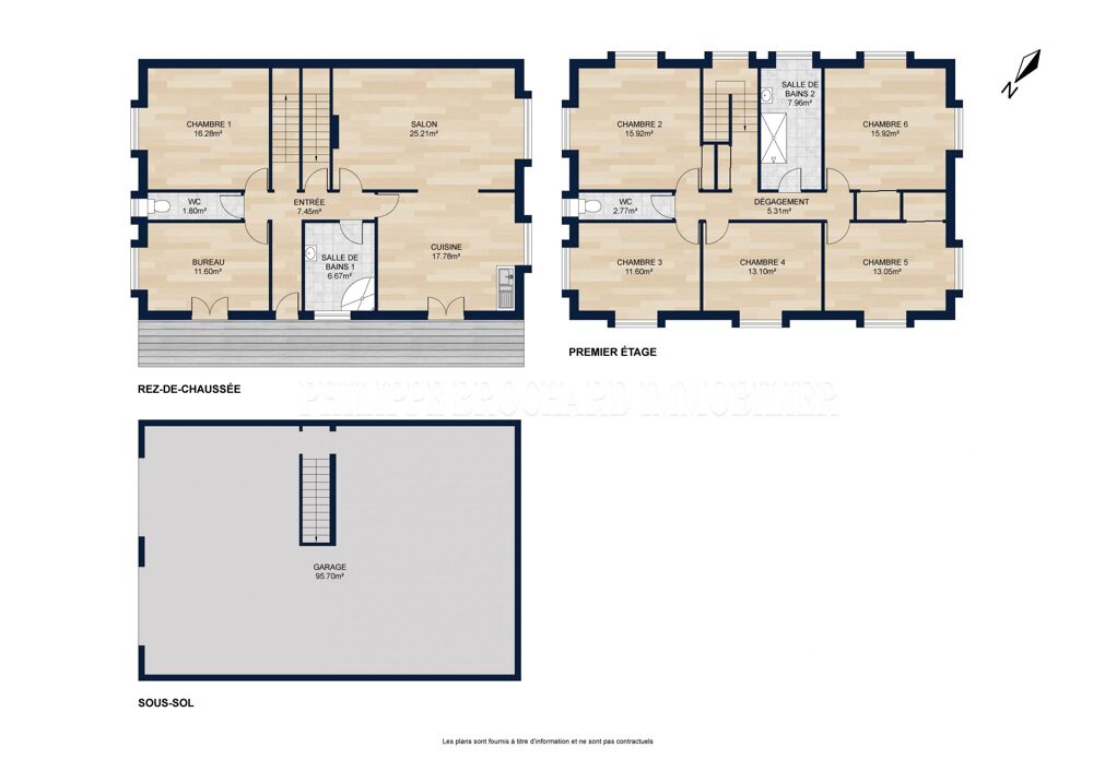 beaux volumes 6 chambres + bureau
