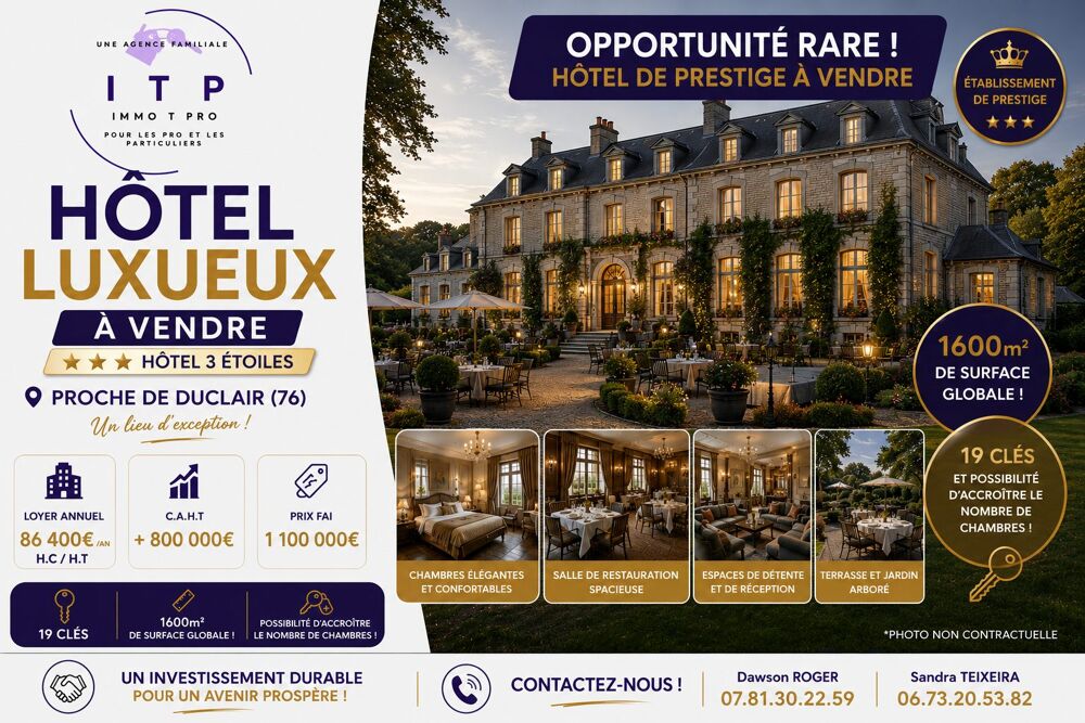   MAGNIFIQUE HÔTEL CORPORATE ET TOURISME DANS UNE BELLE VILLE DE 