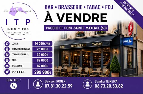 BEAU BAR TABAC BRASSERIE FDJ DANS LA PERIPHERIE DE PONT-SAINTE-M 299900 60200 Compiègne