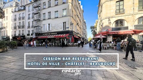Restaurant licence IV avec terrasses – 150 m&sup2; – Cession de 599000 75004 Paris