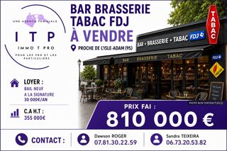   MAGNIFIQUE BAR BRASSERIE TABAC FDJ DANS UNE VILLE RECHERCHEE DU L'isle-adam