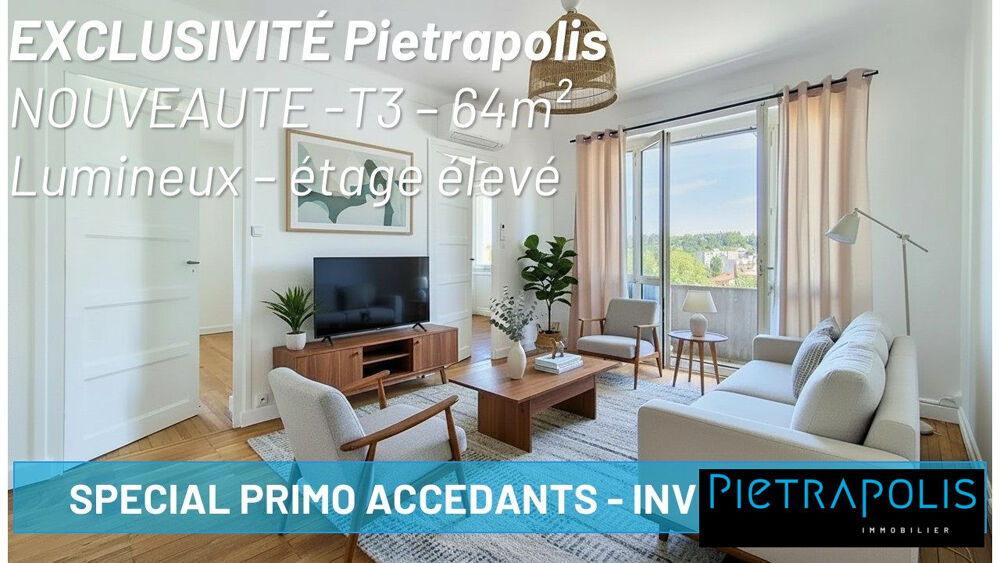 Vente Appartement Lyon 8 - T3 de 63.81m² avec balcon au 4ème ét/7- ascenseur - Lyon 8