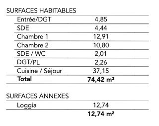  Appartement à vendre 3 pièces 74 m²