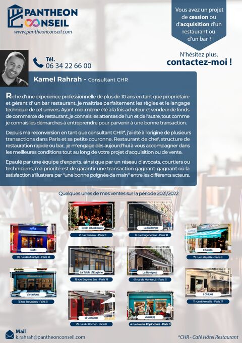 Paris 18e - Montmartre / Anvers - Beau bistrot 200000 75018 Paris