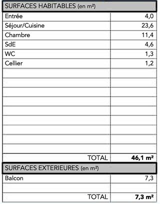  Appartement � vendre 2 pi�ces 46 m�