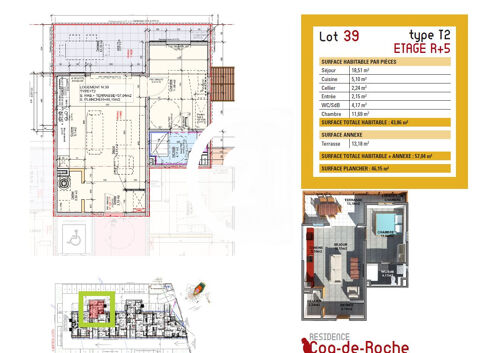  Appartement � louer 2 pi�ces 44 m�