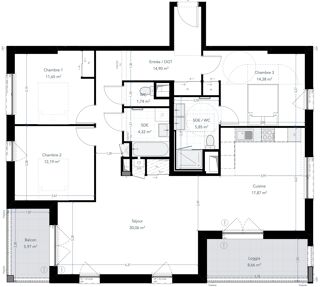  Appartement à vendre 4 pièces 113 m²