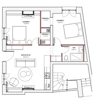  Appartement � vendre 3 pi�ces 51 m�