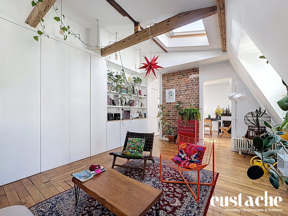 Vente Appartement Magnifique appartement familial et atypique en dernier étage av Paris 19