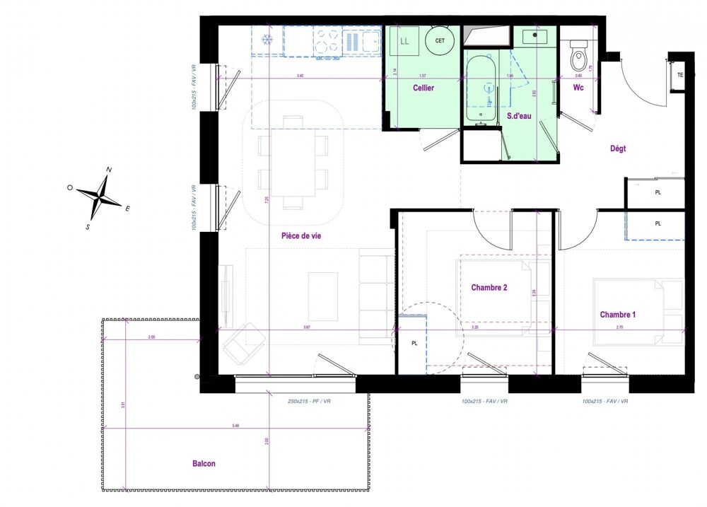 Vente Appartement T3 neuf expo sud ouest / terrasse 14m2 Cherbourg-en-cotentin