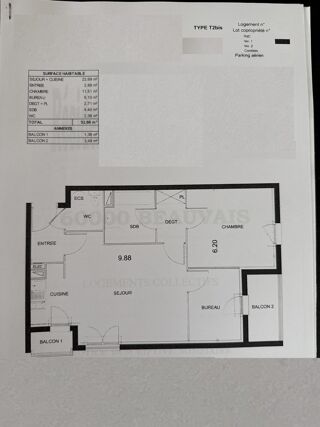  Appartement � vendre 3 pi�ces 53 m�