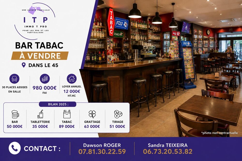   MAGNIFIQUE BAR TABAC FDJ A ORLEANS (45) 