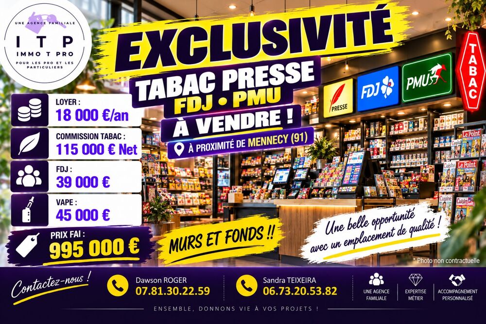   EXCLUSIVITE MURS ET FONDS TABAC PRESSE FDJ PMU DANS UNE BELLE VI 