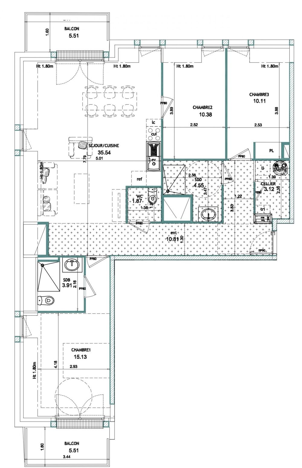 Vente Appartement Superbe T4 dernier étage expo sud ouest Benerville-sur-mer